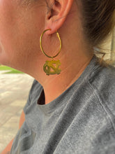 UNC Logo Gold Hoops